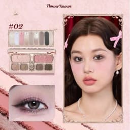 Flower Knows Strawberry Rococo Eyeshadow Pressed Glitter 5 Color Eye Shadow Creamy Texture Natural Bronze Cosmetic Eye Shadows