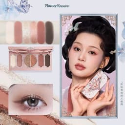 Flower Knows Strawberry Rococo Eyeshadow Pressed Glitter 5 Color Eye Shadow Creamy Texture Natural Bronze Cosmetic Eye Shadows