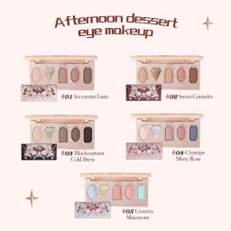 Flower Knows Strawberry Rococo Eyeshadow Pressed Glitter 5 Color Eye Shadow Creamy Texture Natural Bronze Cosmetic Eye Shadows
