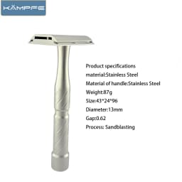 KAMPFE CNC Stainless Steel Manual Safety Razor Professional Double Edge Shaving Razor Traditional Men's Grooming Tool for man
