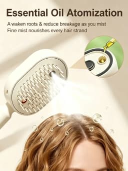 Wet Electrics Hair Brush with Water Spray Rechargeable Steam Hair Straightener for Both Long & Short Hairs anti Frizz Hair Brush