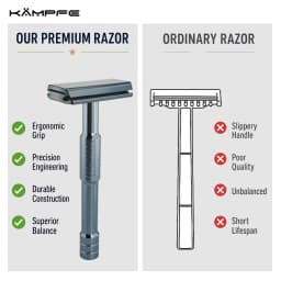 KAMPFE CNC Aluminum Alloy Safety Razor Double Edge Manual Shaving Tool Classic Closed Comb Lightweight Shaver for Men Women