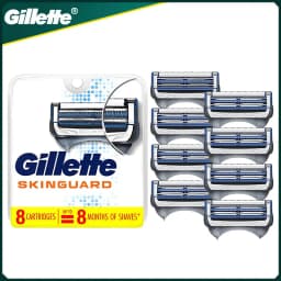 Original Gillette SkinGuard Men's Razor Blade Refill 2 Layers for Sensitive Skin Beard Shaving 2-12PCS Replacement Shaver Heads