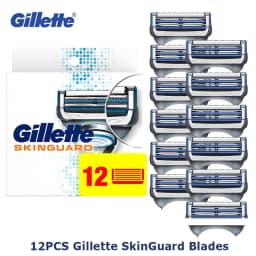 Original Gillette SkinGuard Men's Razor Blade Refill 2 Layers for Sensitive Skin Beard Shaving 2-12PCS Replacement Shaver Heads