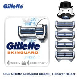 Original Gillette SkinGuard Men's Razor Blade Refill 2 Layers for Sensitive Skin Beard Shaving 2-12PCS Replacement Shaver Heads