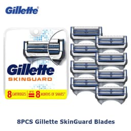 Original Gillette SkinGuard Men's Razor Blade Refill 2 Layers for Sensitive Skin Beard Shaving 2-12PCS Replacement Shaver Heads
