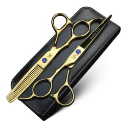 Left Hand 6-Inch Black Hair Scissors, Japanese 440C Steel Cutting Scissors and Thinning Scissors in Various Specifications