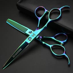 Left Hand 6-Inch Black Hair Scissors, Japanese 440C Steel Cutting Scissors and Thinning Scissors in Various Specifications