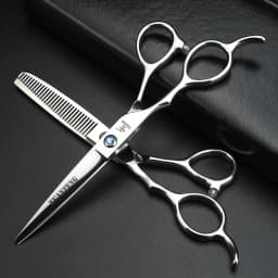 Left Hand 6-Inch Black Hair Scissors, Japanese 440C Steel Cutting Scissors and Thinning Scissors in Various Specifications
