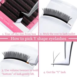 Fadvan 10Pcs/Lot YY Shape Eyelash Extension Curl C/D Wholesale Double-tips Y Shaped Eyelashes Natural Mink Lashes Supplies