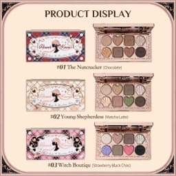 Flower Knows Chocolate Shop Highly Pigmented Eyeshadow Palette Shimmer Matte Glitter Long Lasting Vegan Eye Shadows Cruelty-free