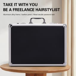 Sliver Aluminum Tool Storage Box Password Lock Portable Suitcase Professional Hairdressing Large Capacity Salon Carrying Box