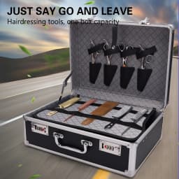 Sliver Aluminum Tool Storage Box Password Lock Portable Suitcase Professional Hairdressing Large Capacity Salon Carrying Box