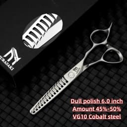 Professional VG10 Steel Barber Scissors, 5.75 Inch Willow Leaf Single-Sided Sharp Blade, Specialized for Regulating Hair Volume