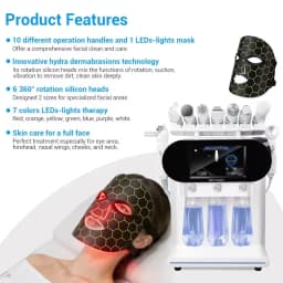 New Tech 360 Vortex Rotation Suction Handle 11 in 1 Hydra Beauty Facial Machine Portable Blackhead Removal