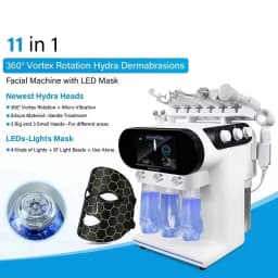 New Tech 360 Vortex Rotation Suction Handle 11 in 1 Hydra Beauty Facial Machine Portable Blackhead Removal