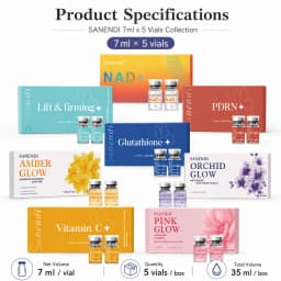 Sanendi NAD+ Skin Booster Ampoule Serum Set PDRN Sensitive Skin Essence VC Peptide Skin Moisturizing Hyaluronic Acid Korean