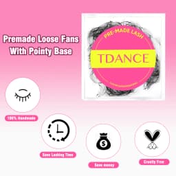 TDANCE 2500Fans Pointy Base Loose Fans 5Pcs/Lot Professional Medium Stem Sharp Thin Pro-made Volume Fans Eyelash Extensions