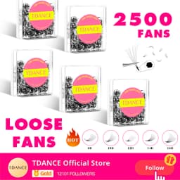 TDANCE 2500Fans Pointy Base Loose Fans 5Pcs/Lot Professional Medium Stem Sharp Thin Pro-made Volume Fans Eyelash Extensions