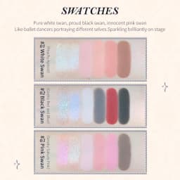 Flower Knows Swan Ballet Series Six-Color Makeup Palette Delicate Matte Glow Shimmer