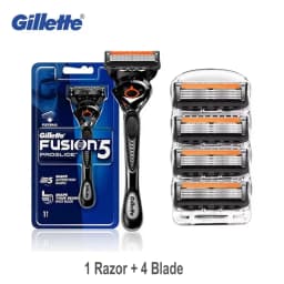 Gillette Fusion 5 Proglide Shaver Manual Safety Razor FlexBall Handle 5-layer Blade Refills for Men's Face Beard Shaving