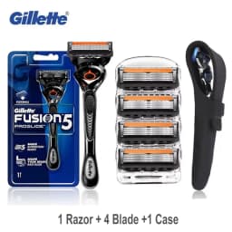 Gillette Fusion 5 Proglide Shaver Manual Safety Razor FlexBall Handle 5-layer Blade Refills for Men's Face Beard Shaving
