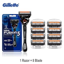 Gillette Fusion 5 Proglide Shaver Manual Safety Razor FlexBall Handle 5-layer Blade Refills for Men's Face Beard Shaving