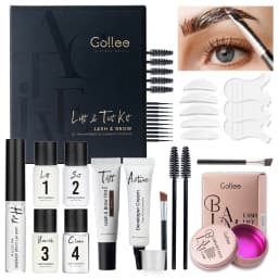 Gollee Lash and Brow Curling Perm Kit Natural Eyelash Lifting Perm Treatment Makeup Long Lasting 4-6 Weeks For Lash Curler Perm
