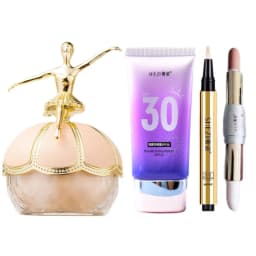 Mack Andy Ballet Loose Setting Powder Colour Diary Black Pearl Magic Air Cushion and Shezi Base Makeup Set Super Concealer Combo