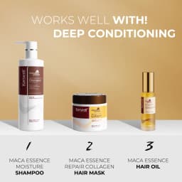 Karseell 3pcs Set Collagen Hair Mask + Argan Oi + Hair Shampoo Essence Moisturizing Repair Set for Dry Damaged Hair Gift