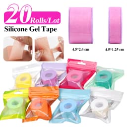 NEW 20Rolls Non-Woven Silicone Gel Tape Sensitive Skin Multi Use Breathable Microporous Color Gel Tape Eye Pad Makeup Patches