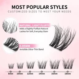 uCoolMe Lashes 3D ViVi Natural Lashes Cluster Kit Long-lasting Waterproof Super Soft Light Fluffy DIY False Eyelashes Extension