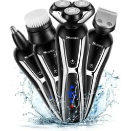 Hatteker 3-in-1 Beard Trimmer for Man Grooming Kit Electric Shaver Men Nose Hair Cutter with LED Display USB Rechargeable