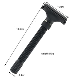 New 7 Files Adjustable Butterfly Open Men Shaver Double Edge Safety Razor Matte BLACK Classic Razors