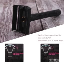 New 7 Files Adjustable Butterfly Open Men Shaver Double Edge Safety Razor Matte BLACK Classic Razors