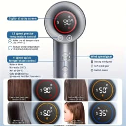 High-speed Hair Dryer 110000RPM, Low-noise Brushless Motor, 5-speed Control with Magnetic Diffuser and Nozzle, Suitable for Travel Salon, Ideal Gift for Women