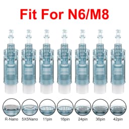 50/100pcs Derma Pen N6/M8 Bayonet Needle Cartridge 11/16/24/36/42/Nano Microneedling Pen Replacement Tips