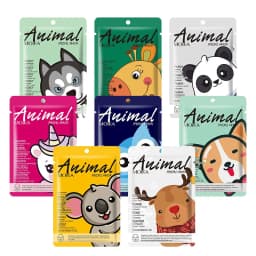 8pcs Animal Moisturizing Face Mask Improve Roughness & Dryness Skin Care Smoothing Facial Collagen Hyaluronic Acid Sheet Masks