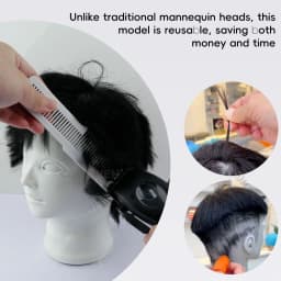 Real Human Hair Regrowth Mannequin Head With Stand Barber Haircut Practice Manikin Hairdresser Training Doll Head For Styling