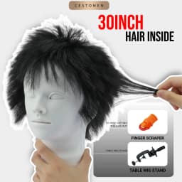 Real Human Hair Regrowth Mannequin Head With Stand Barber Haircut Practice Manikin Hairdresser Training Doll Head For Styling