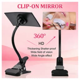Flexible Clip-on Mirror for Salon Grafting Eyelash Extension 360°Rotatable Mirror Portable Desk Office Mirror Personal Safety