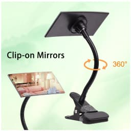 Flexible Clip-on Mirror for Salon Grafting Eyelash Extension 360°Rotatable Mirror Portable Desk Office Mirror Personal Safety