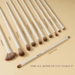 BEILI 15 Pcs Beige Premium Synthetic Makeup Brush Sets Foundation Concealer Eyeshadow Eyeliner Blush Blending Highlight Brush