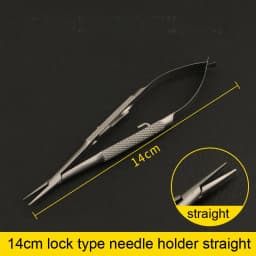 Lock-type needle holder microsurgery needle device stainless steel fine needle holder