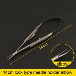 Lock-type needle holder microsurgery needle device stainless steel fine needle holder
