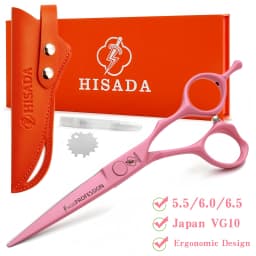 HISADA professional barber scissors 5.5/6.0/6.5 inch pink hairdressing scissors Hair cutting machine Barbershop accessories