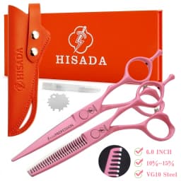 HISADA professional barber scissors 5.5/6.0/6.5 inch pink hairdressing scissors Hair cutting machine Barbershop accessories