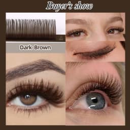 AGUUD 32Rows Brown Chocolate Color Premium Eyelashes Caramel Color Mink Individual Cashmere Volume Eyelash Extensions Collection