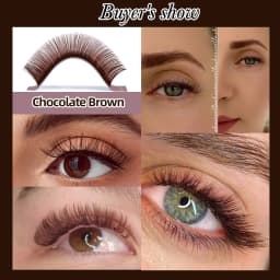 AGUUD 32Rows Brown Chocolate Color Premium Eyelashes Caramel Color Mink Individual Cashmere Volume Eyelash Extensions Collection