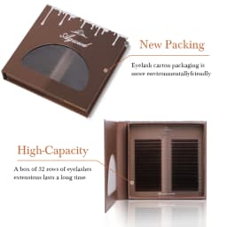 AGUUD 32Rows Brown Chocolate Color Premium Eyelashes Caramel Color Mink Individual Cashmere Volume Eyelash Extensions Collection